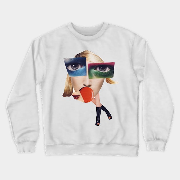 MakeUp Girl Crewneck Sweatshirt by Luca Mainini